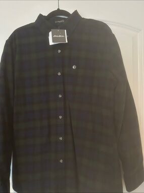 Eddie Bauer Flannel Plaid Button-Down Shirt NWT